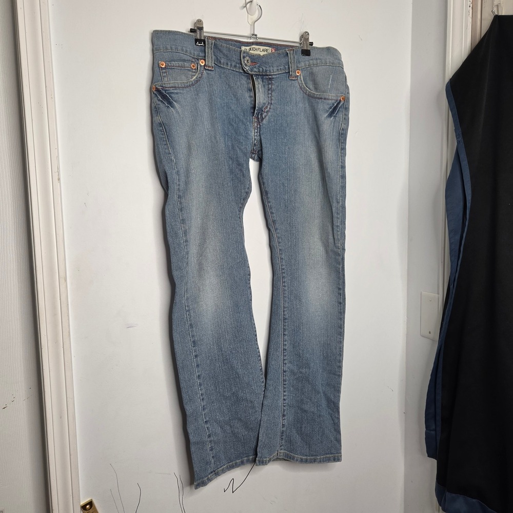 Levis Slouch Flare‎ Jeans Light Wash Low Rise Flap Pocket Y2K Denim 13M